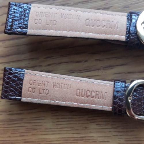 Orient handmade leather watch straps brown, new