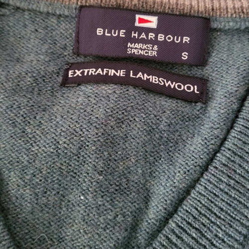 Marks and Spencer wool sweater size S like new, petrol color