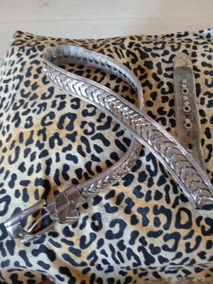 Silver belt new, 1 meter length, 3 cm width