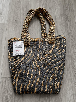 Zara shoulder bag, beige and brown