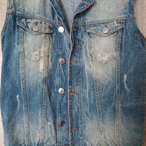 Men's denim vest sleeveless like new, blue