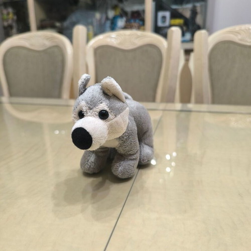 Plush Grey Small Dog Like New TDB1025