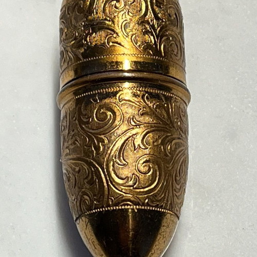 Needle Case used, gold-plated Austrian 1900-1930