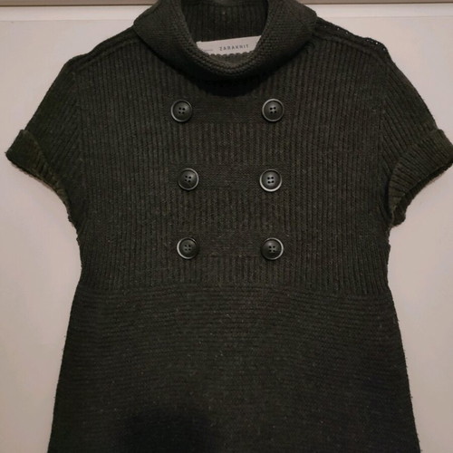 ZARA blouse dress used, knitted, dark gray, size M