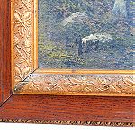  Πίνακας φλαμανδικός με περίτεχνη κορνίζα, τέλη 19ου αιώνα.