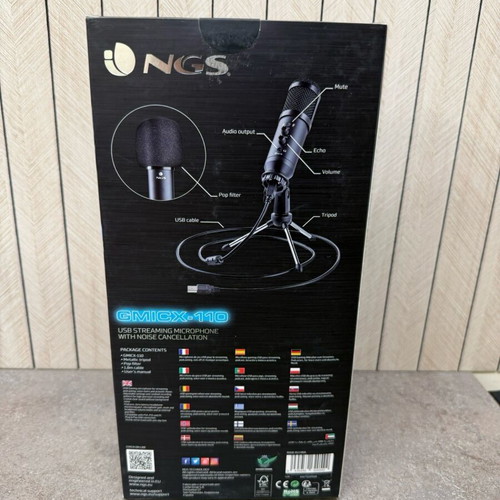 USB Unidirectional Microphone GMICX-110 new with noise reduction and RGB lighting