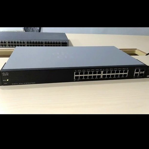 Cisco SF200-24Port Managed Switch used, 24x100Mbps, 2x1Gb, 2 SFP