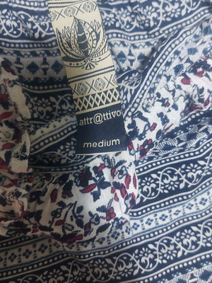 Attrattivo women's strap blouse like new, blue and white