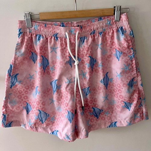 Fedeli Swim Trunk Fish Pink Men Shorts Size M New