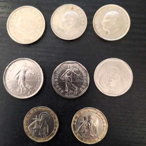 Coins used, pack of 24 pieces from various countries