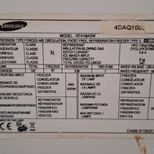 Samsung RT 41 MASW refrigerator used with freezer