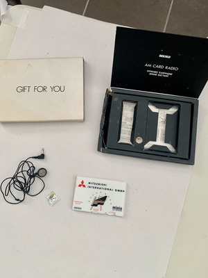Vintage Mitsubishi Sekisui Card Radio μεταχειρισμένο, μέγεθος πιστωτικής κάρτας