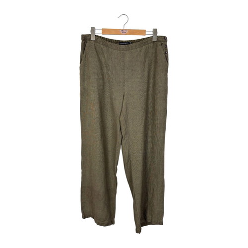 Gudrun Sjödén women's linen pants size L like new, green