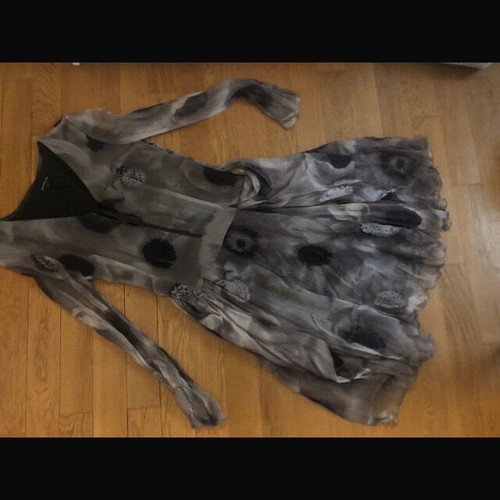 Artisti Italiani dress M gray like new, seta silk