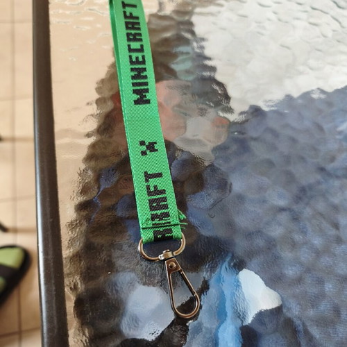 Minecraft keychain new, beige and green
