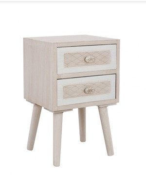 Κομοδίνο Valerie καινούργιο, μπεζ-εκρού 37x31x58 εκ.