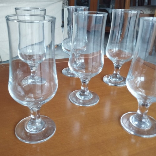 Vintage set of 6 large tall beer glasses 19cm like new
