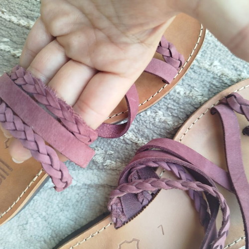 Estil leather sandals size 37 used, purple