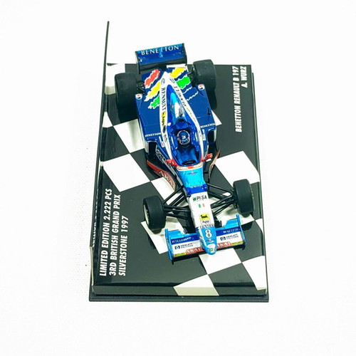 Minichamps 1:43 Benetton Renault B197 model car, Alexander Wurz 3rd British GP 1997