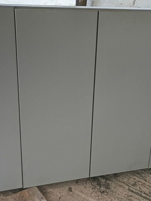 Kitchen cabinets hanging in gray lacquer like new