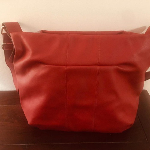 Red polyurethane crossbody bag used Divarese