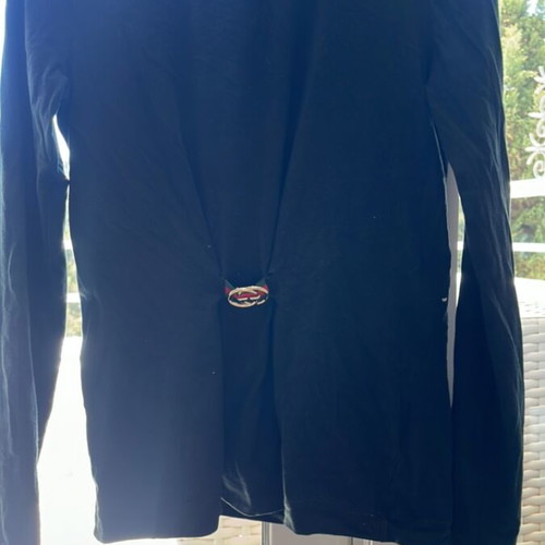 Gucci black top/blouse used with long sleeves and signature GG logo