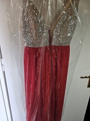 Formal dress like new, red and gold, size S