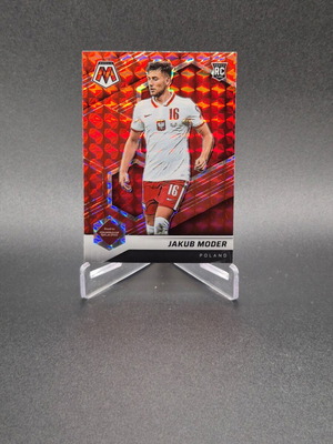 2021-22 Panini Mosaic FIFA Road to World Cup Red Prizm Jakub Moder Rookie Card used