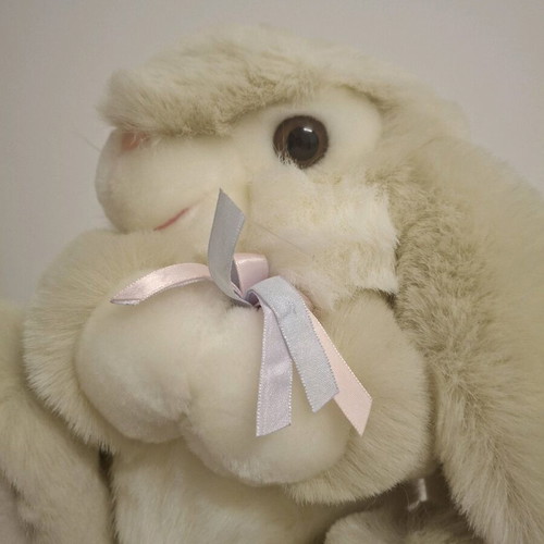 Large Bunny Rabbit Vintage Plush Toy set of 2 new with tags by KEEL