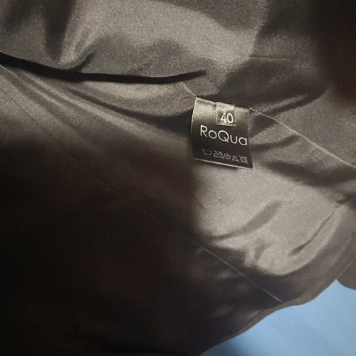 Roqua black cool wool jacket, glossy texture