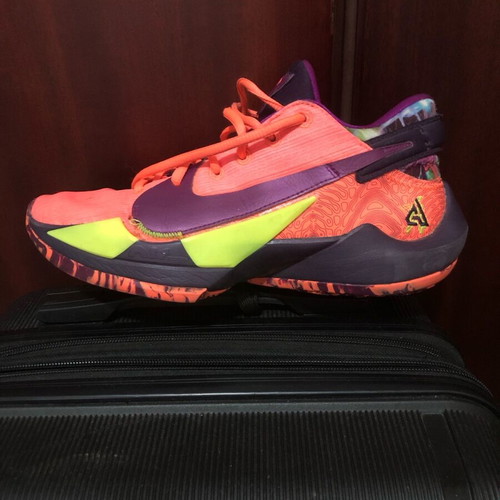 Nike Zoom Freak 2 used athletic shoes in Bright Mango, size 40