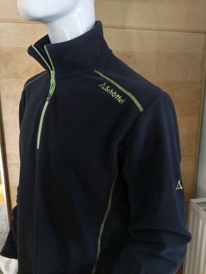 Schoffel men's fleece sweatshirt xl black with neon yellow like new