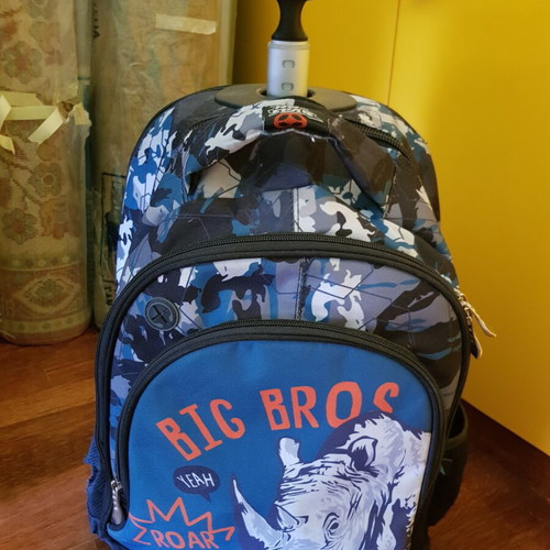 No Fear school trolley backpack used with 3 compartments