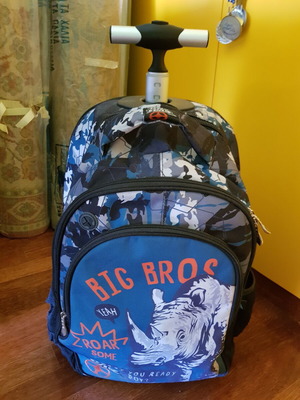 No Fear school trolley backpack used with 3 compartments