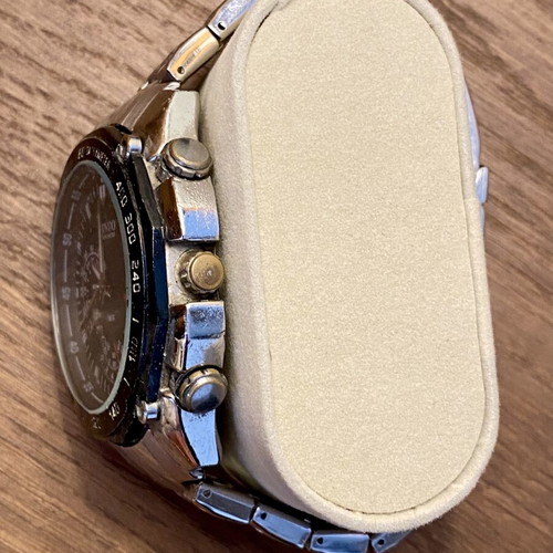 Dinuo Chronometer men's watch used, silver metal bracelet, sport design