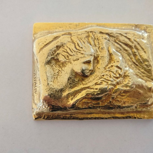 Bronze relief micro sculpture by Vassalou used