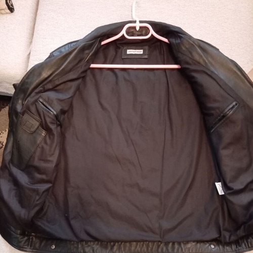 Men's leather jacket new, black, soft leather, sizes L XL