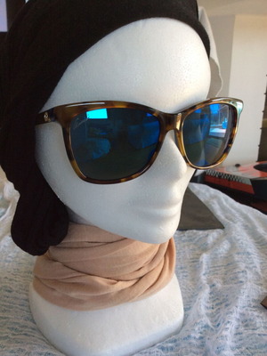 Gucci sunglasses brown frame blue mirror lens like new