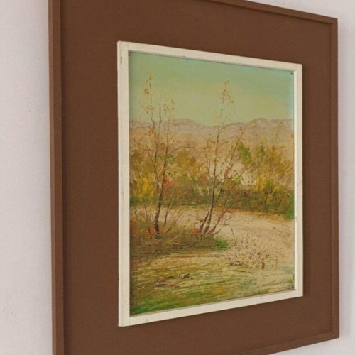 Tsamoutselis oil painting on canvas with frame used 55x49 cm