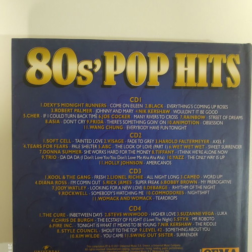 80s' Pop Hits 4 CD Box Set like new, pop compilation