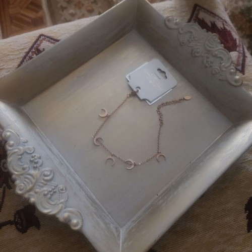 Bracelet for hand or foot rose gold with steel moons new