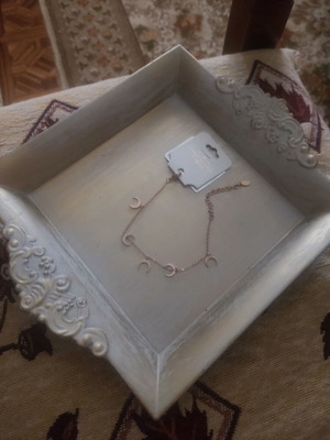 Bracelet for hand or foot rose gold with steel moons new