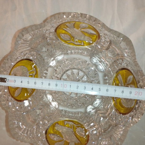 Vintage royal crystal fruit bowl used, two-tone