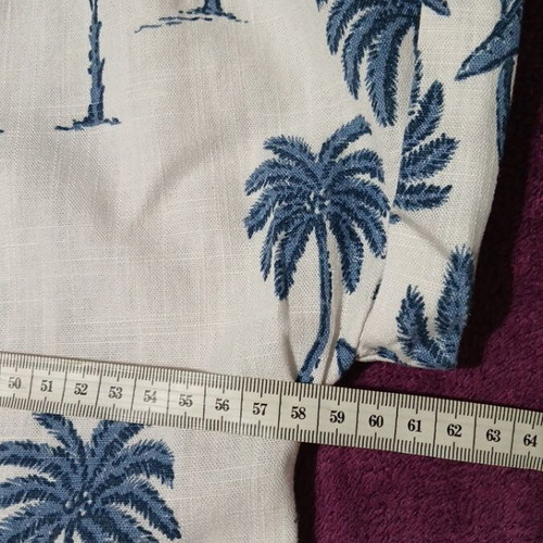 H&M linen dress like new, white and blue, size M
