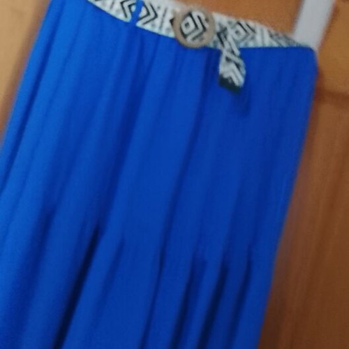 Long blue skirt with boho belt, unworn