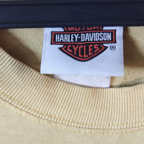 Harley-Davidson T-shirt used, men's size M/L, vintage mustard color