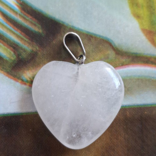 Heart pendant new, white