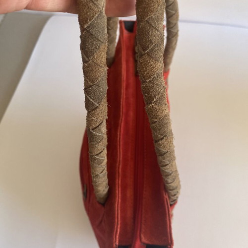 Ada Kamara women's suede handbag like new, red