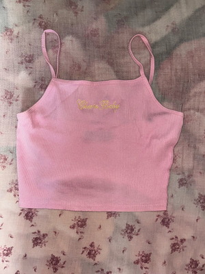 Bershka Pink Ribbed Crop Top Size S Like New
