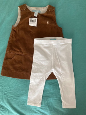 Obaibi corduroy dress 9 months with leggings, new